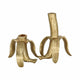 Decorative Taper Candle Holder Set of 2 | Gold Aluminum Banana Design