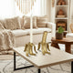 Decorative Taper Candle Holder Set of 2 | Gold Aluminum Banana Design