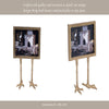 Holly 5x7 Photo Frame | Sculptural Bird Feet Stand | Gold Metal 10" Tall