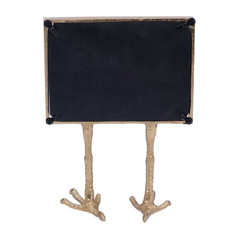 Holly 5x7 Photo Frame | Sculptural Bird Feet Stand | Gold Metal 10" Tall