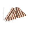 Decorative Checkerboard Bookend Set of 2 | Brown Ivory Staircase Style