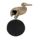 Decorative Standing Crane Figurine | 16" Statuette | Gold Metal