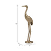 Decorative Standing Crane Figurine | 16" Statuette | Gold Metal