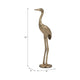 Decorative Standing Crane Figurine | 16" Statuette | Gold Metal