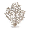 Tabletop Decor | Ocean Coral Sculpture White Marble Base | Gold Metal 21"