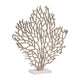 Tabletop Decor | Ocean Coral Sculpture White Marble Base | Gold Metal 21"