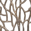 Tabletop Decor | Ocean Coral Sculpture White Marble Base | Gold Metal 21"