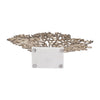 Tabletop Decor | Ocean Coral Sculpture White Marble Base | Gold Metal 21"