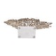 Tabletop Decor | Ocean Coral Sculpture White Marble Base | Gold Metal 21"