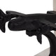 Vintage Airplane Bookend Set of 2 | White Marble Base | Black Metal | 6"