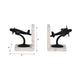 Vintage Airplane Bookend Set of 2 | White Marble Base | Black Metal | 6"