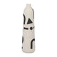 Funky Vase | Black Geometric Suar Wood Accents | 15" Ivory Ceramic