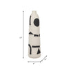 Funky Vase | Black Geometric Suar Wood Accents | 15" Ivory Ceramic