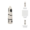 Funky Vase | Black Geometric Suar Wood Accents | 15" Ivory Ceramic
