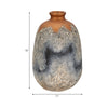 Decorative Accent Flower Vase | 16" Rustic Blue | Gold Terracotta