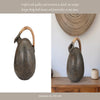Jug Vase w Woven Rattan Handle | Rustic Black & Brown Terracotta