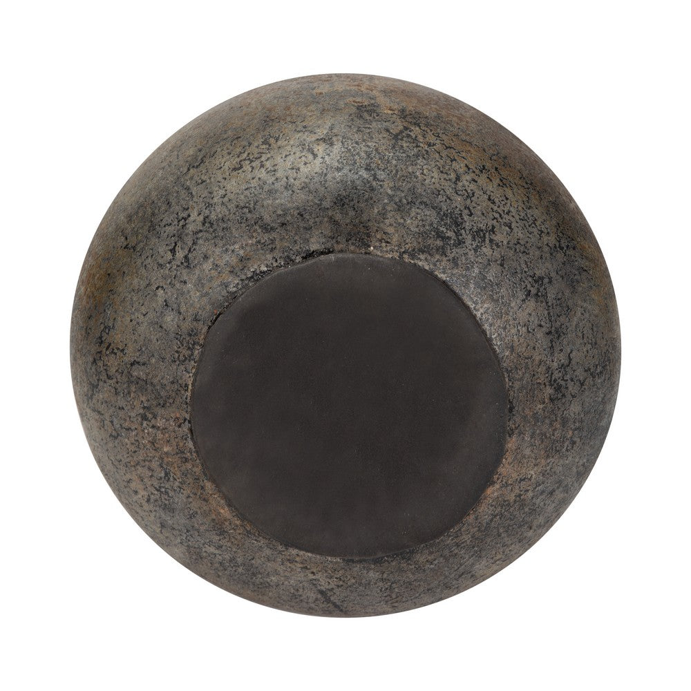 Jug Vase w Woven Rattan Handle | Rustic Black & Brown Terracotta