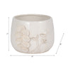 Outdoor Accent Planter | 9" Ivory Ceramic | Textured Mushroom Applique
