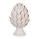 10" Artichoke Decorative Statuette | Ivory Ceramic | Gold Accents