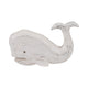 15" Whale Tabletop Decor Sculpture w Tail Up | White Albasia Wood