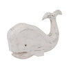 15" Whale Tabletop Decor Sculpture w Tail Up | White Albasia Wood