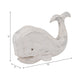 15" Whale Tabletop Decor Sculpture w Tail Up | White Albasia Wood