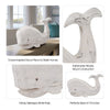 15" Whale Tabletop Decor Sculpture w Tail Up | White Albasia Wood