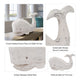 15" Whale Tabletop Decor Sculpture w Tail Up | White Albasia Wood