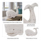 15" Whale Tabletop Decor Sculpture w Tail Up | White Albasia Wood