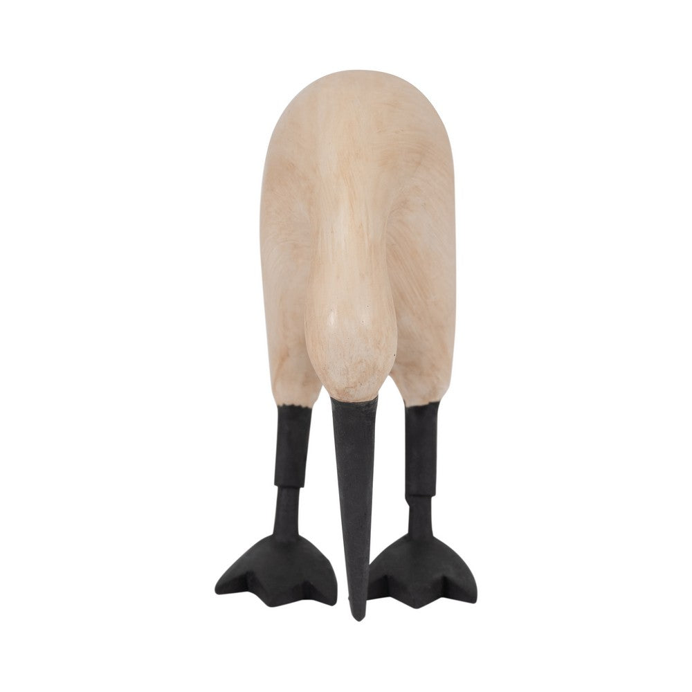 Decorative Kiwi Bird Figurine | Black Beak & Legs | 7" Natural Brown