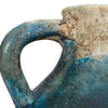 Accent Floral Vase w 3 Handles | 10" Blue & Ivory Terracotta