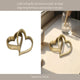 Intertwined Decorative Accent Piece | Two Hearts Intertwined | 9" Gold