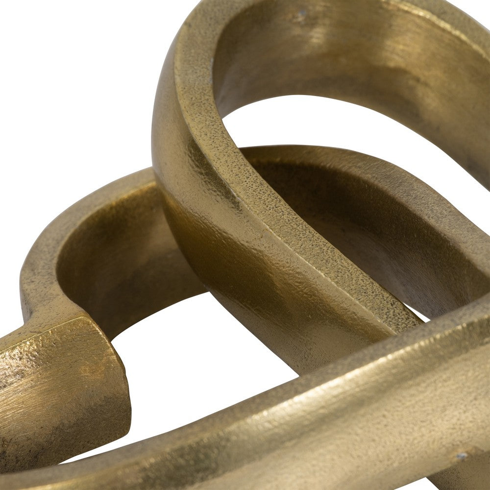 Intertwined Decorative Accent Piece | Two Hearts Intertwined | 9" Gold