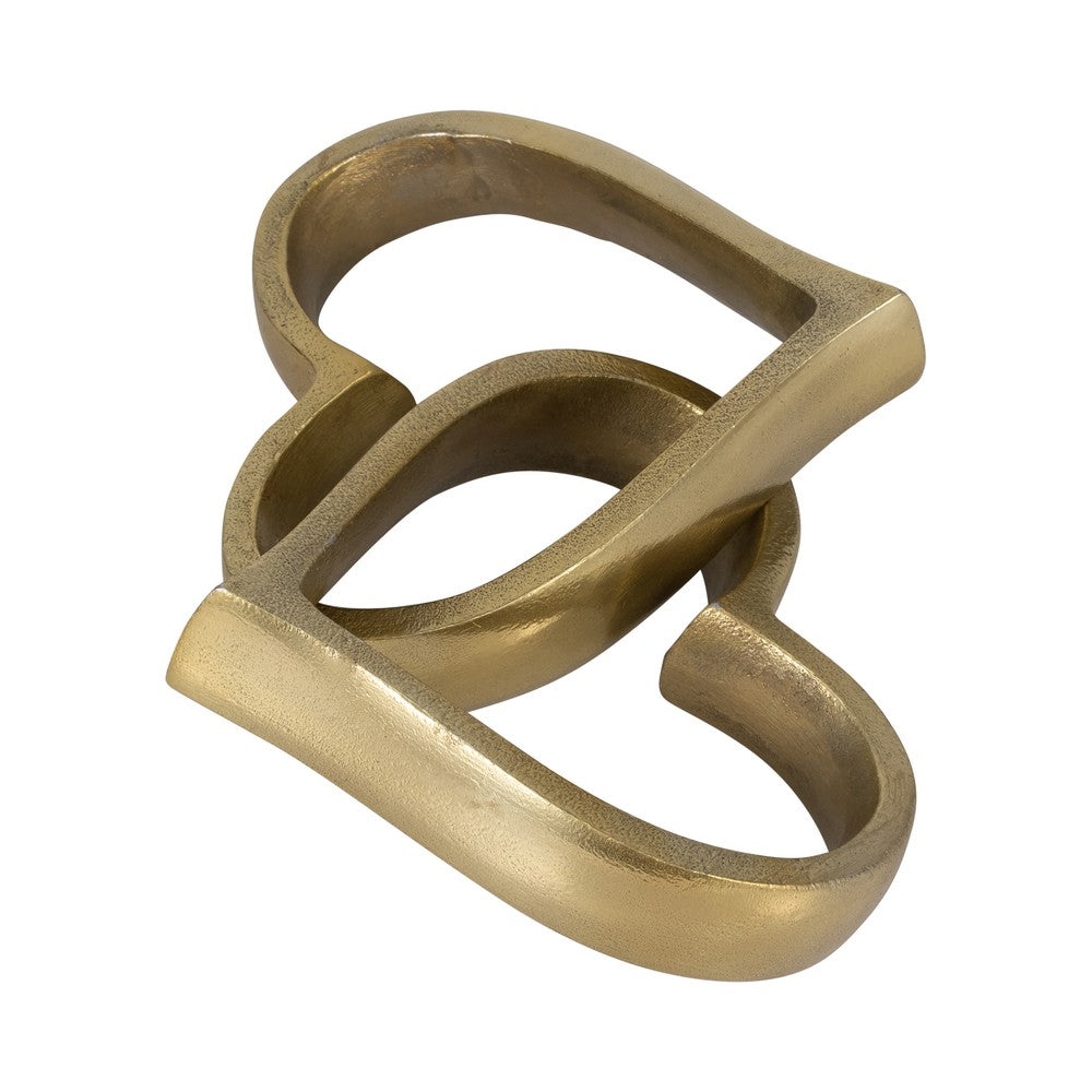 Intertwined Decorative Accent Piece | Two Hearts Intertwined | 9" Gold