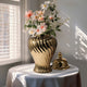 Decorative Temple Jar w Lid | 20" | Gold Swirl Design Ceramic