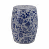 Outdoor Garden Barrel Accent Stool | 17" Classic Blue White Chinoiserie