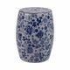Outdoor Garden Barrel Accent Stool | 17" Classic Blue White Chinoiserie