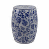 Outdoor Garden Barrel Accent Stool | 17" Classic Blue White Chinoiserie
