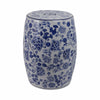 Outdoor Garden Barrel Accent Stool | 17" Classic Blue White Chinoiserie