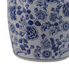 Outdoor Garden Barrel Accent Stool | 17" Classic Blue White Chinoiserie