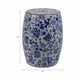 Outdoor Garden Barrel Accent Stool | 17" Classic Blue White Chinoiserie
