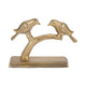 Decorative Perched Pair of Birds on Branch Statue | 8" Gold Aluminum