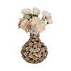 Sculpted Accent Vase | Open Gold Metal Multi Flower Design | 15"