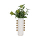Decorative Flower Vase with Gold Side Knobs | 16" White Ceramic