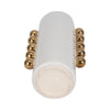 Decorative Flower Vase with Gold Side Knobs | 16" White Ceramic