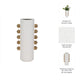 Decorative Flower Vase with Gold Side Knobs | 16" White Ceramic