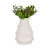 Decorative Vase | Wavy Shape & Rippled Texture | White Ceramic | 8"