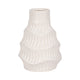 Decorative Vase | Wavy Shape & Rippled Texture | White Ceramic | 8"