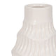 Decorative Vase | Wavy Shape & Rippled Texture | White Ceramic | 8"