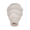 Decorative Vase | Wavy Shape & Rippled Texture | White Ceramic | 8"